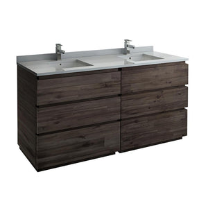 Fresca Formosa 72" Floor Standing Double Sink Modern Bathroom Cabinet FCB31-3636ACA-FC-CWH-U