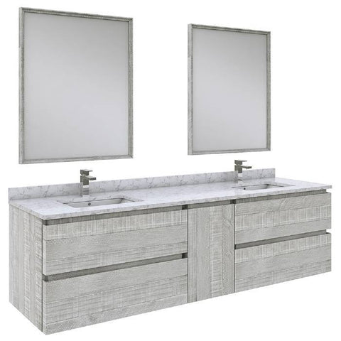 Image of Fresca Formosa Modern 72" Ash Wall Mount Double Sink Vanity Set | FVN31-301230ASH FVN31-301230RWH