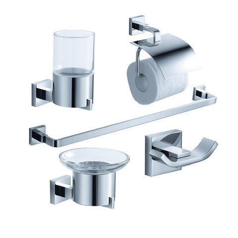 Image of Fresca Glorioso 5-Piece Bathroom Accessory Set - Chrome FAC1100