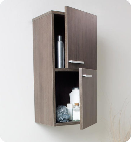 Image of Fresca Gray Oak Bathroom Linen Side Cabinet w/ 2 Storage Areas FST8091GO