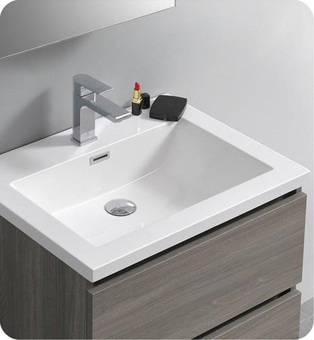 Image of Fresca Lazzaro 24" Gray Wood Free Standing Modern Bathroom Cabinet w/ Integrated Sink | FCB9324MGO-I FCB9324MGO-I