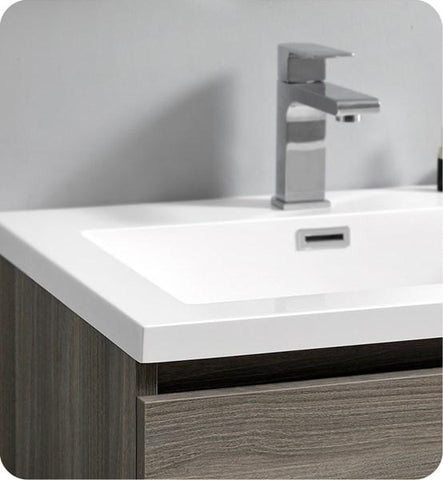 Image of Fresca Lazzaro 24" Gray Wood Free Standing Modern Bathroom Cabinet w/ Integrated Sink | FCB9324MGO-I FCB9324MGO-I