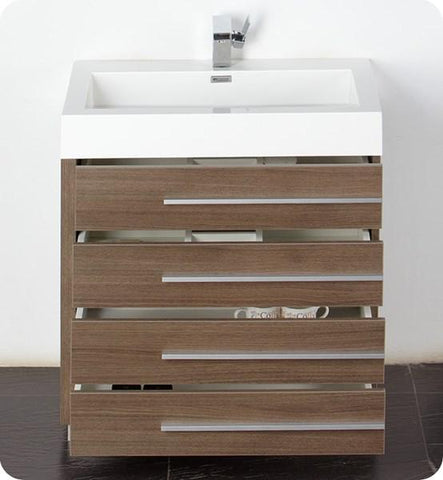 Image of Fresca Livello 30" Gray Oak Modern Bathroom Vanity w/ Medicine Cabinet | FVN8030GO