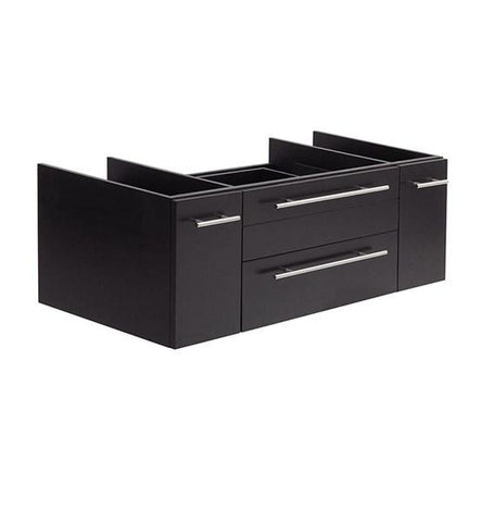 Image of Fresca Lucera 48" Espresso Wall Hung Double Vessel Sink Modern Bathroom Cabinet | FCB6148ES-VSL-D FCB6148ES-VSL-D