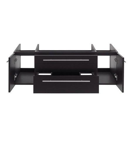 Image of Fresca Lucera 48" Espresso Wall Hung Double Vessel Sink Modern Bathroom Cabinet | FCB6148ES-VSL-D FCB6148ES-VSL-D