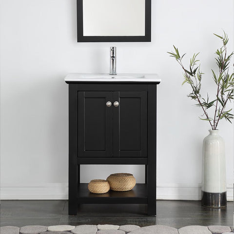 Image of Fresca Manchester 24" Black Traditional Bathroom Vanity FCB2304BL-I
