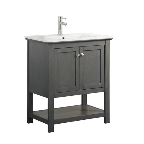 Image of Fresca Manchester Regal 30" Gray Wood Veneer Traditional Bathroom Vanity FCB2305VG-I