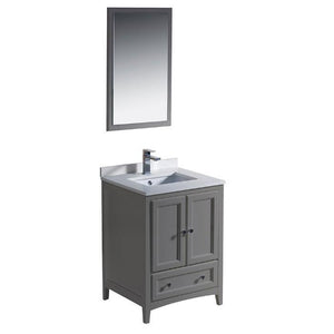 Fresca Oxford 24" Gray Traditional Bathroom Vanity with Faucet FVN2024GR