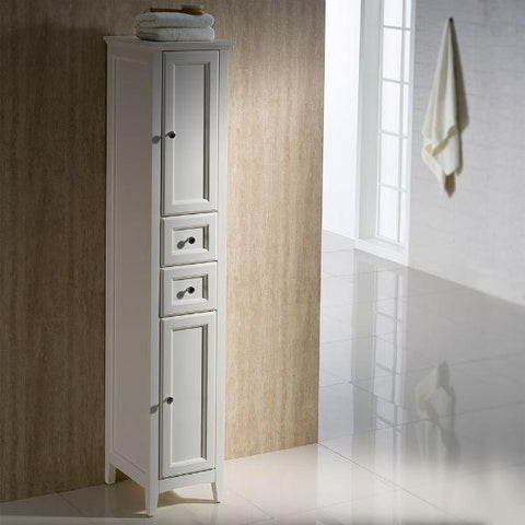 Image of Fresca Oxford 36" Antique White Traditional Single Bathroom Vanity FVN2036 FVN2036AW-FFT1030BN