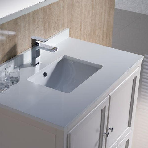 Image of Fresca Oxford 36" Antique White Traditional Single Bathroom Vanity FVN2036 FVN2036AW-FFT1030BN
