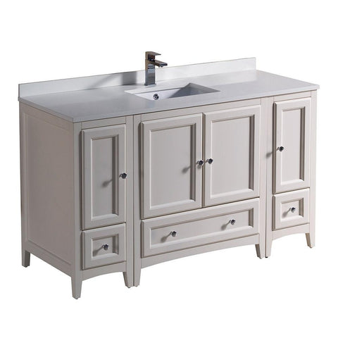 Image of Fresca Oxford 54" Antique White Traditional Bathroom Cabinets w/ Top & Sink FCB20-123012AW-CWH-U