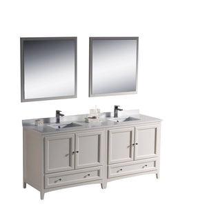 Fresca Oxford 72" Double Sink Vanity FVN20-3636AW-FFT1030BN