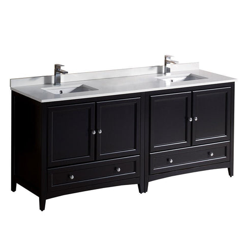 Image of Fresca Oxford 72" Espresso Traditional Double Sink Bathroom Cabinets FCB20-3636ES-CWH-U