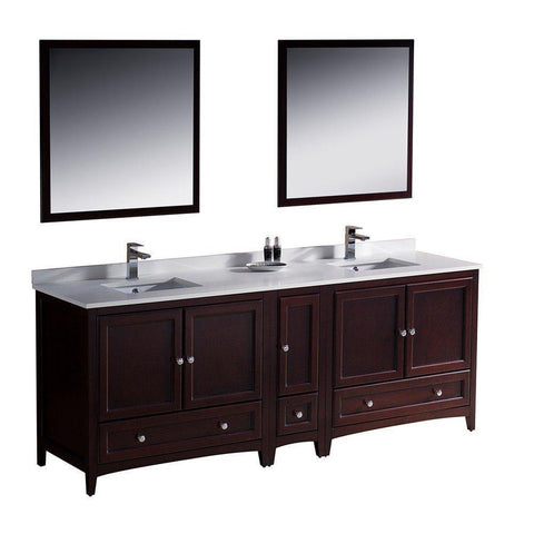Image of Fresca Oxford 84" Double Sink Vanity FVN20-361236MH-FFT1030BN