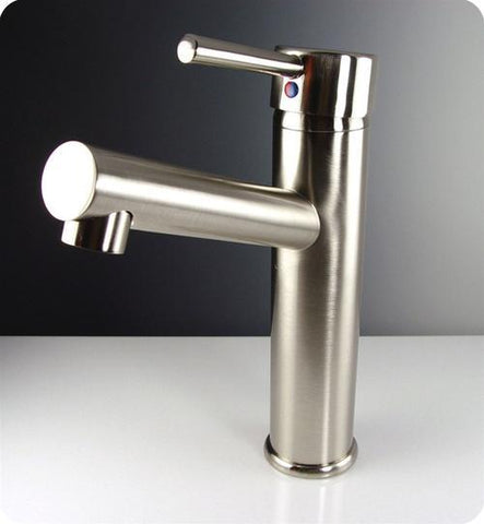 Image of Fresca Savio Single Hole Mount Bathroom Vanity Faucet - Brushed Nickel FFT1046BN