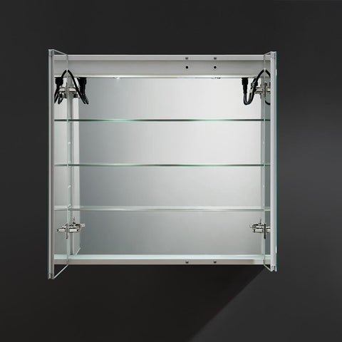 Image of Fresca Spazio 30" Wide x 30" Tall Bathroom Medicine Cabinet w/ LED Lighting FMC023030