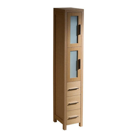 Image of Fresca Torino Light Oak Tall Bathroom Linen Side Cabinet FST6260LO