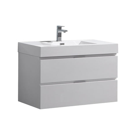 Image of Fresca Valencia 36" Wall Hung Modern Bathroom Vanity FCB8336GG-I