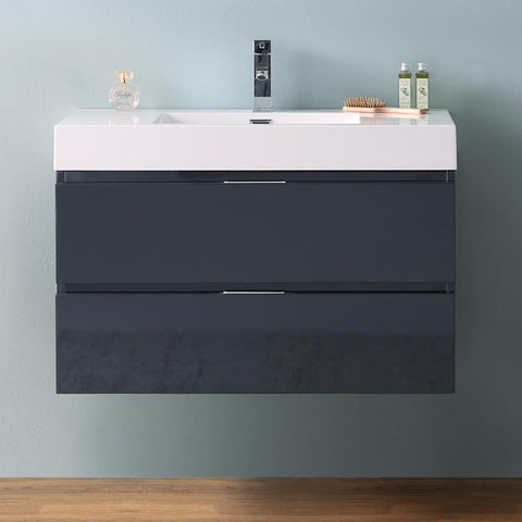Image of Fresca Valencia 36" Wall Hung Modern Bathroom Vanity FCB8336GG-I
