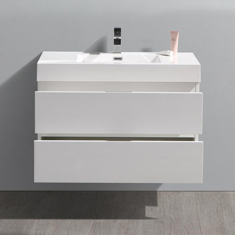Image of Fresca Valencia 36" Wall Hung Modern Bathroom Vanity FCB8336GG-I