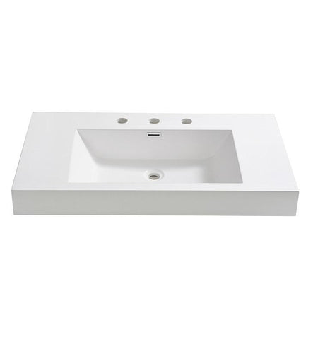 Image of Fresca Vista 36" White Integrated Sink / Countertop FVS8090WH