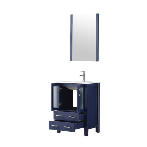 Image of Volez 24" Navy Blue Single Vanity Set, Integrated Top | LV341824SEESM22F