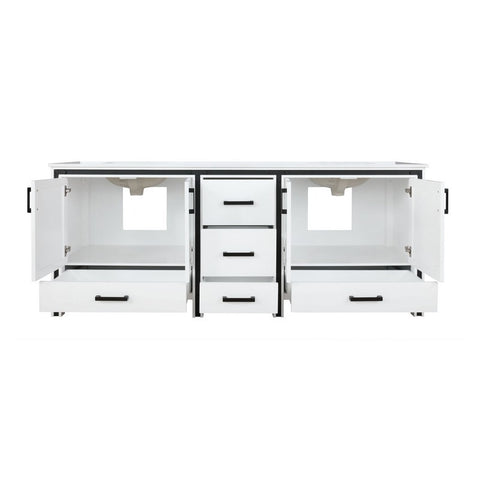Image of Ziva 84" White Double Vanity, Cultured Marble Top, White Square Sink and no Mirror | LZV352284SAJS000