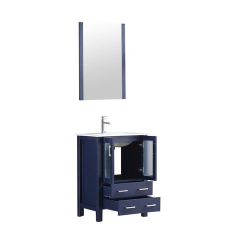 Image of Volez 24" Navy Blue Single Vanity Set, Integrated Top | LV341824SEESM22F
