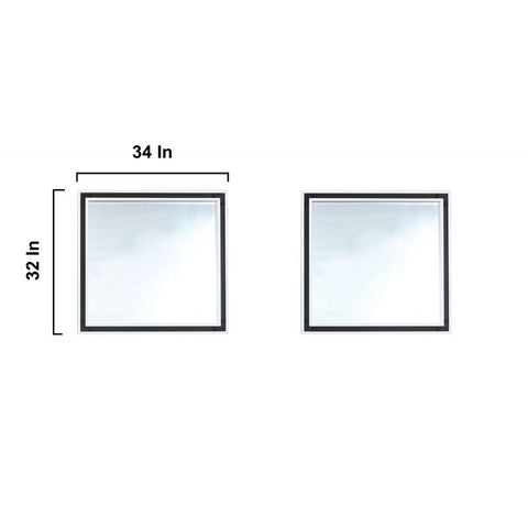 Image of Ziva 84" White Double Vanity, no Top and 34" Mirrors | LZV352284SA00M34