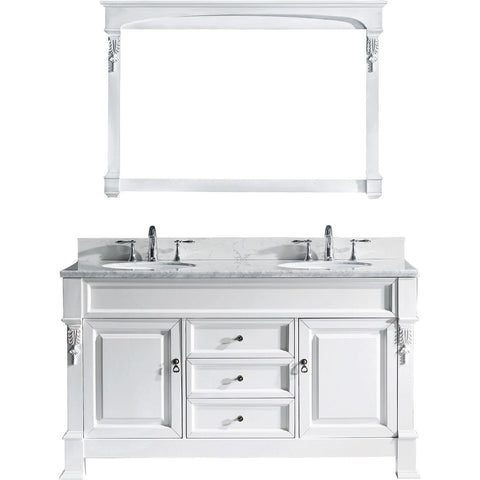 Image of Huntshire 60" Double Bathroom Vanity GD-4060-WMRO-WH