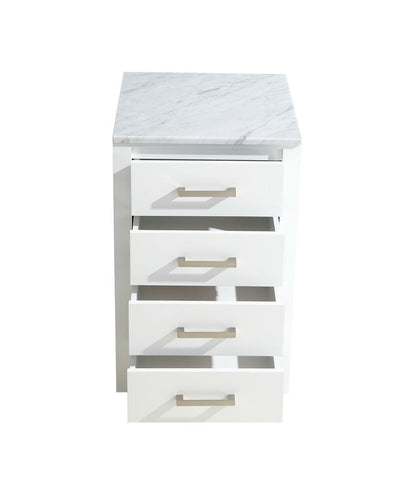 Image of Jacques 20" White Side Cabinet | White Carrara Marble Top