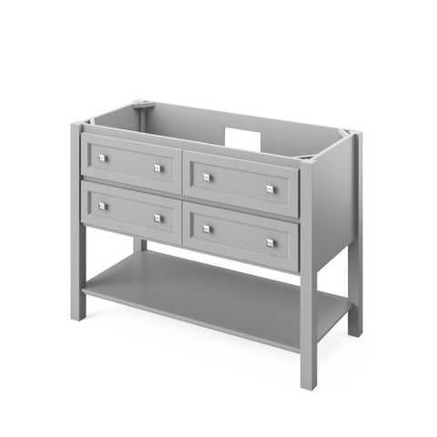 Image of Jeffrey Alexander Adler Transitional 48" Grey Single Undermount Sink Vanity With Quartz Top | VKITADL48GRCQR VKITADL48GRCQR