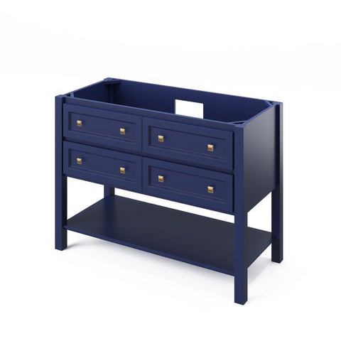 Image of Jeffrey Alexander Adler Transitional 48" Hale Blue Single Undermount Sink Vanity With Quartz Top | VKITADL48BLCQR VKITADL48BLCQR