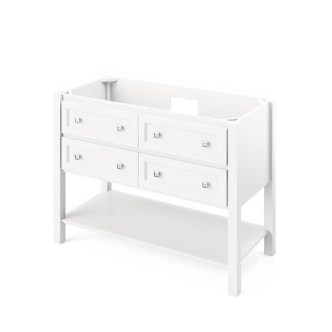 Image of Jeffrey Alexander Adler Transitional 48" White Single Undermount Sink Vanity With Marble Top | VKITADL48WHWCR VKITADL48WHWCR