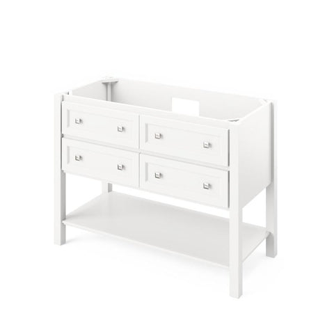 Image of Jeffrey Alexander Adler Transitional 48" White Single Undermount Sink Vanity With Quartz Top | VKITADL48WHCQR VKITADL48WHCQR
