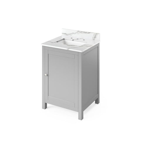 Image of Jeffrey Alexander Astoria Transitional 24" Grey Single Undermount Sink Vanity With Quartz Top | VKITAST24GRCQR VKITAST24GRCQR