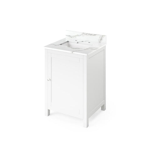 Image of Jeffrey Alexander Astoria Transitional 24" White Single Undermount Sink Vanity With Quartz Top | VKITAST24WHCQR VKITAST24WHCQR
