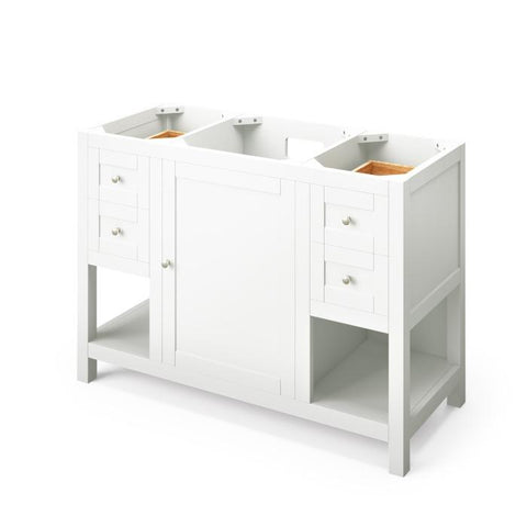 Image of Jeffrey Alexander Astoria Transitional 48" White Single Undermount Sink Vanity With Marble Top | VKITAST48WHWCR VKITAST48WHWCR