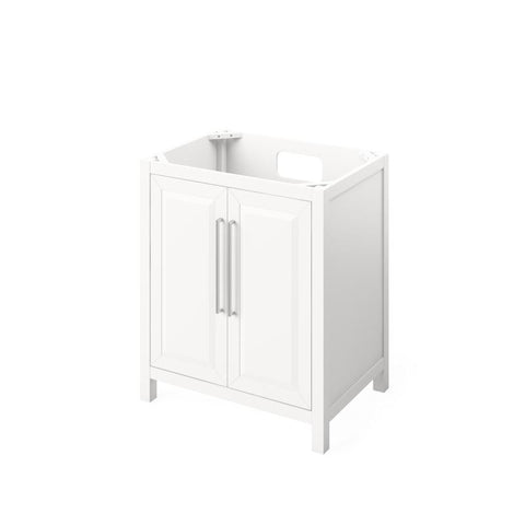 Image of Jeffrey Alexander Cade Contemporary 30" White Single Undermount Sink Vanity With Marble Top | VKITCAD30WHWCR VKITCAD30WHWCR