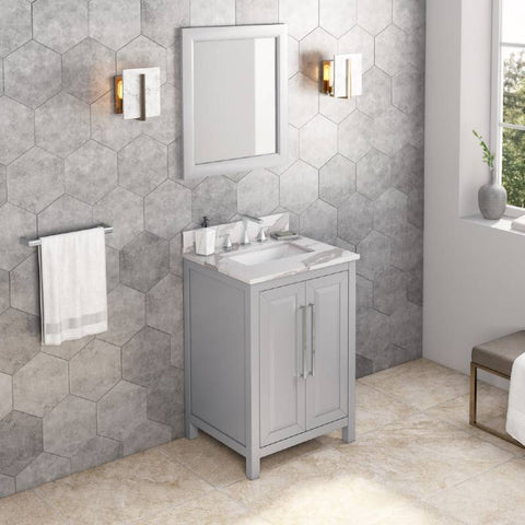 Image of Jeffrey Alexander Cade Modern 24" Grey Single Undermount Sink Vanity With Quartz Top | VKITCAD24GRCQR VKITCAD24GRCQR