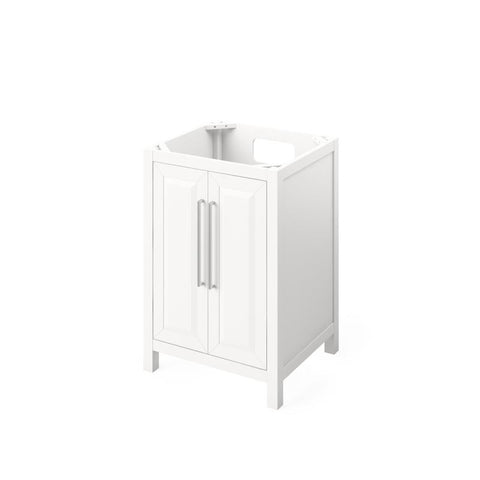Image of Jeffrey Alexander Cade Modern 24" White Single Undermount Sink Vanity With Quartz Top | VKITCAD24WHCQR VKITCAD24WHCQR