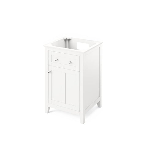 Image of Jeffrey Alexander Chatham Traditional 24" White Single Undermount Sink Vanity With Quartz Top | VKITCHA24WHCQR VKITCHA24WHCQR