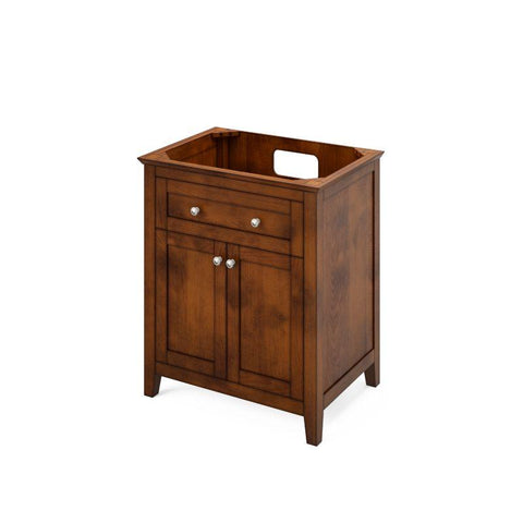 Image of Jeffrey Alexander Chatham Traditional 30" Chocolate Single Undermount Sink Vanity With Quartz Top | VKITCHA30CHCQR VKITCHA30CHCQR