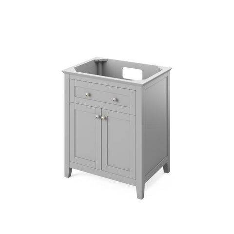 Image of Jeffrey Alexander Chatham Traditional 30" Grey Single Undermount Sink Vanity With Marble Top | VKITCHA30GRWCR VKITCHA30GRWCR