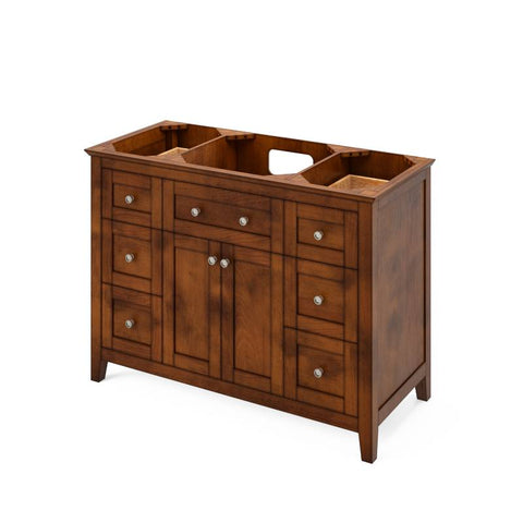 Image of Jeffrey Alexander Chatham Traditional 48" Chocolate Single Undermount Sink Vanity With Quartz Top | VKITCHA48CHCQR VKITCHA48CHCQR