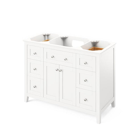 Image of Jeffrey Alexander Chatham Traditional 48" White Single Undermount Sink Vanity With Quartz Top | VKITCHA48WHCQR VKITCHA48WHCQR