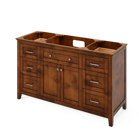 Image of Jeffrey Alexander Chatham Traditional 60" Chocolate Single Undermount Sink Vanity With Quartz Top | VKITCHA60SCHCQR VKITCHA60SCHCQR