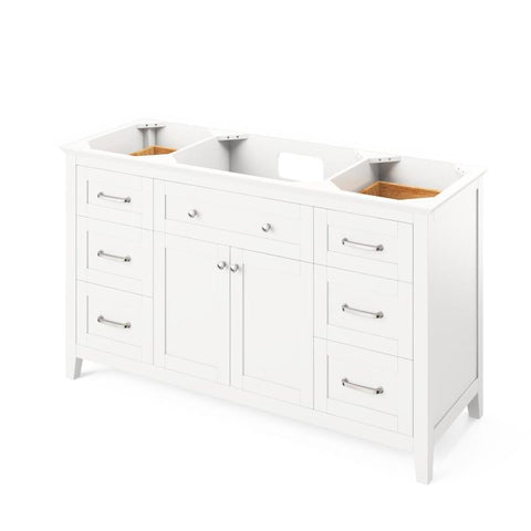 Image of Jeffrey Alexander Chatham Traditional 60" White Single Undermount Sink Vanity With Quartz Top | VKITCHA60SWHCQR VKITCHA60SWHCQR