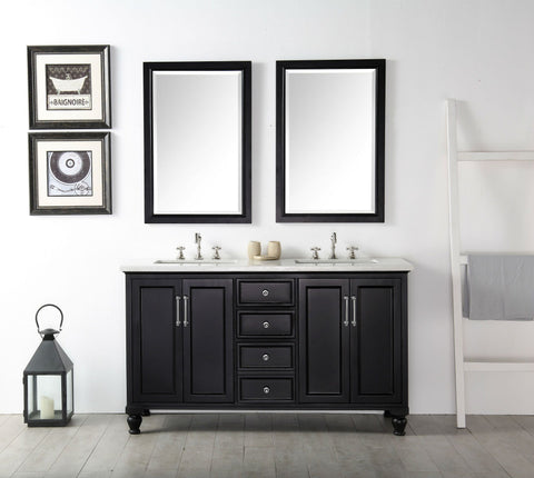 Image of Legion WH7560-E 60" SINK VANITY WITH QUARTZ TOP-NO FAUCET - ESPRESSO WH7560-E