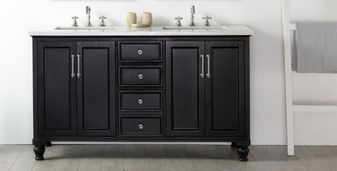 Image of Legion WH7560-E 60" SINK VANITY WITH QUARTZ TOP-NO FAUCET - ESPRESSO WH7560-E